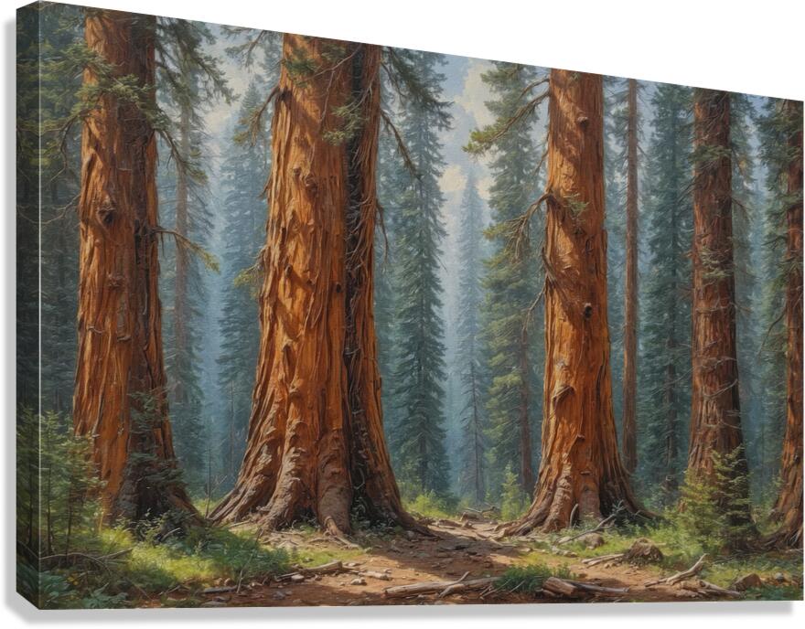 Majestic Sequoia Forest Scene Canvas Print
