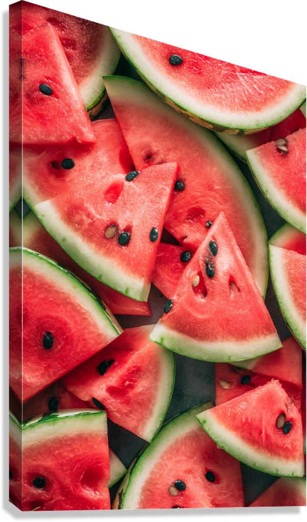 Juicy watermelon pattern background  Canvas Print