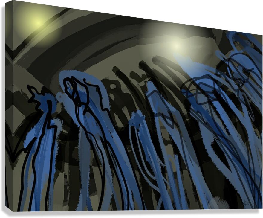 Procession indigo  Canvas Print