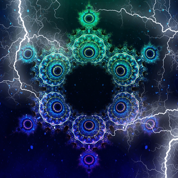 Electric  Psychedelic Snowflake Print
