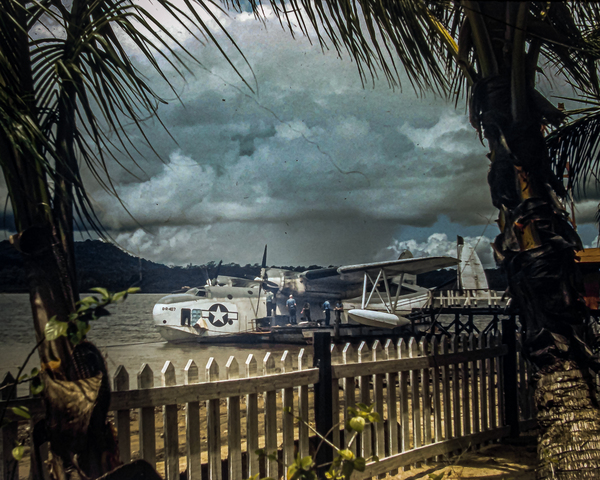 Found and Restored - PBM Mariner with Marines - 1940s Kodachrome Print