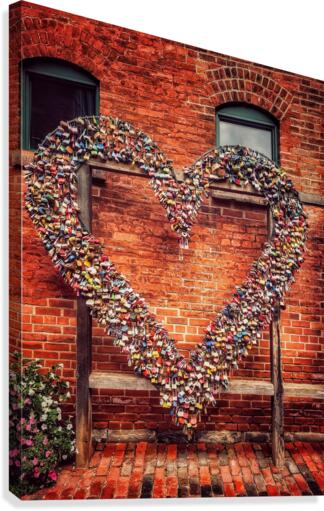 District Locking Hearts Canvas Print
