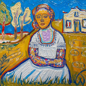 Vibrant Folk Art Portrait