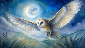 Moonlit Owl Flight