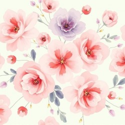 Soft Blossom Harmony Elegant Floral Watercolor Pattern