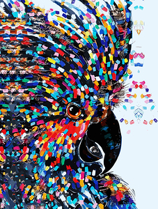 Vibrant Tropical Bird Wall Art in Expressionist Brushstrokes