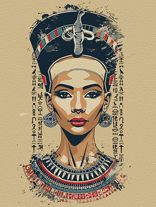 Regal Queen of Egypt – Modern Neo Pharaoh Art