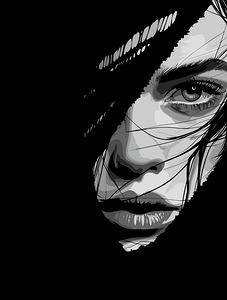 Monochrome Mysterious Portrait Art