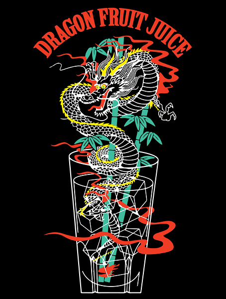 Dragon Fruit Juice Print