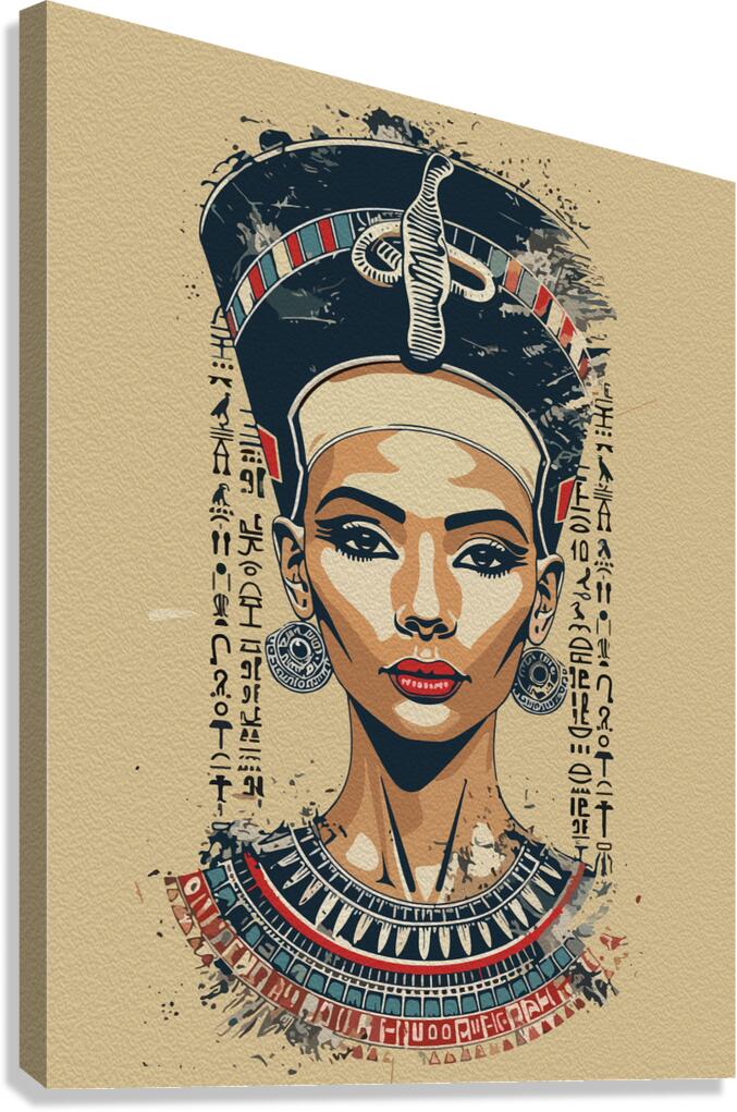 Regal Queen of Egypt – Modern Neo Pharaoh Art Canvas Print