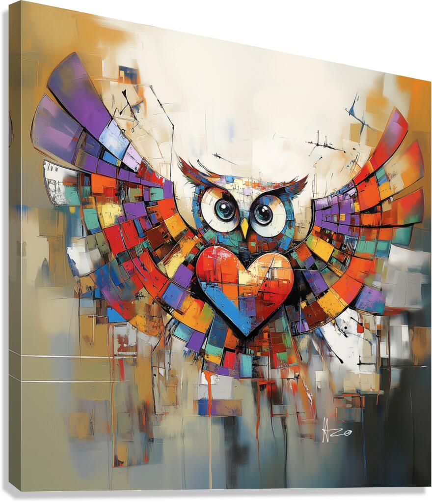 Owl Heart Canvas Print
