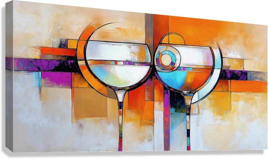 Kissing Wine Glasses Canvas Print