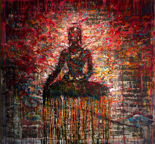 Burning Buddha Print