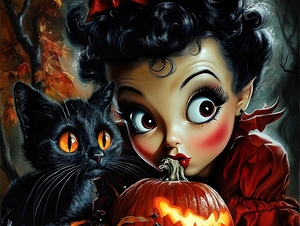 Modern-Day Betty Boop Halloween Vampire Art 3