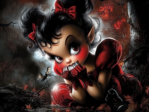 Modern-Day Betty Boop Halloween Vampire Art 7