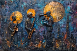 Echoes of Jazz: A Sgraffito Mural Through Time