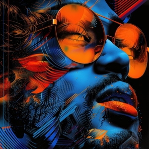 Vibrant Abstract Portrait with Bold Patterns 3