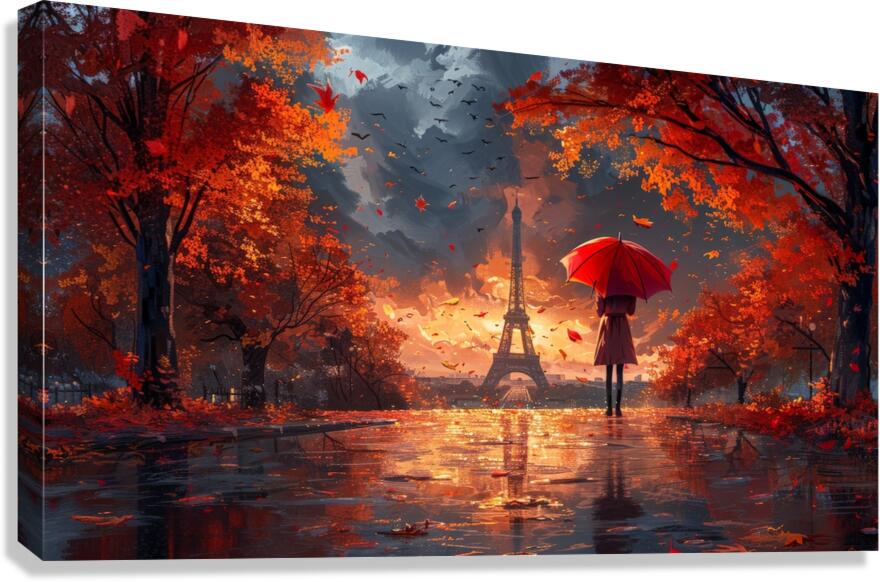 Autumn Serenity by the Eiffel Tower Canvas Print