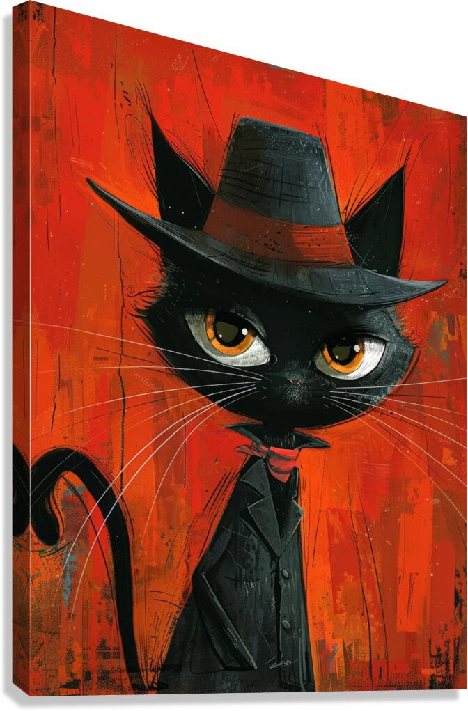 Harlem Whiskers: A Feline Fusion of Culture and Style Canvas Print
