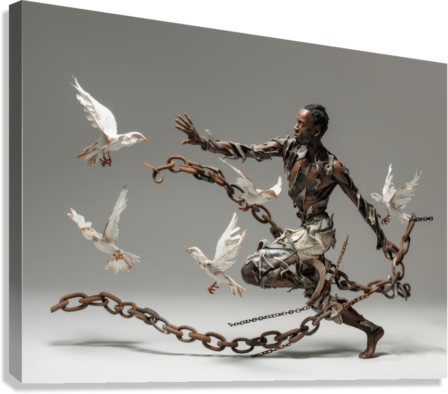 Liberations Embrace: Chains Transformed Canvas Print