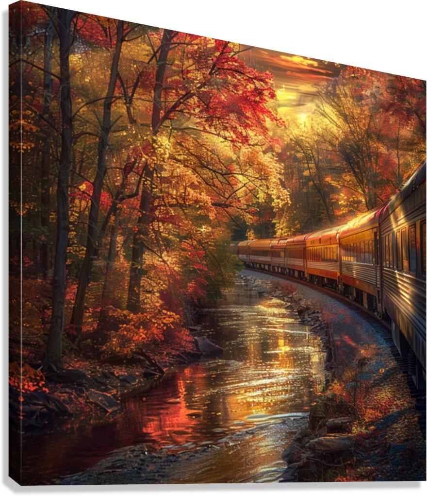 Train Ride Through the Country  Canvas Print