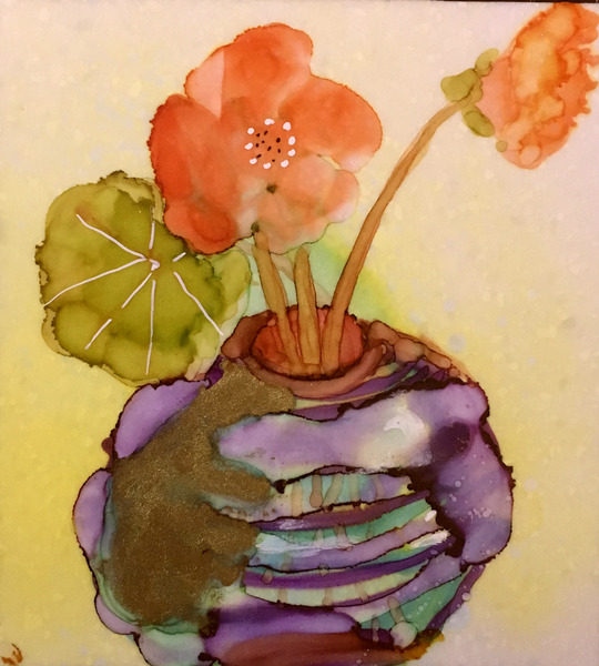 Orange Nasturiums by Denise Johnson