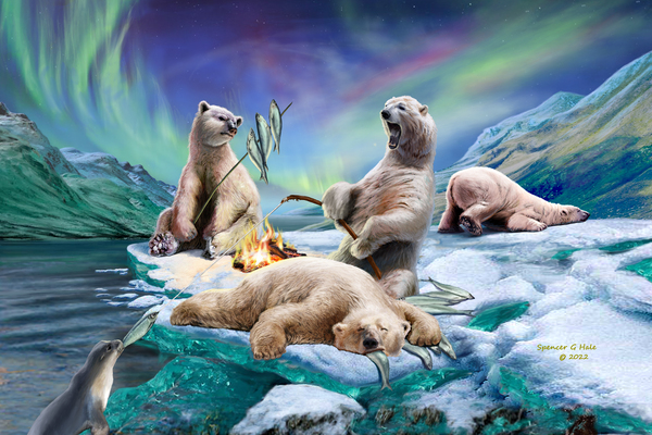 Polar Bears 36x24 by Spencer G Hale