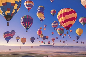 hot air balloons in the beautiful blue sky 1