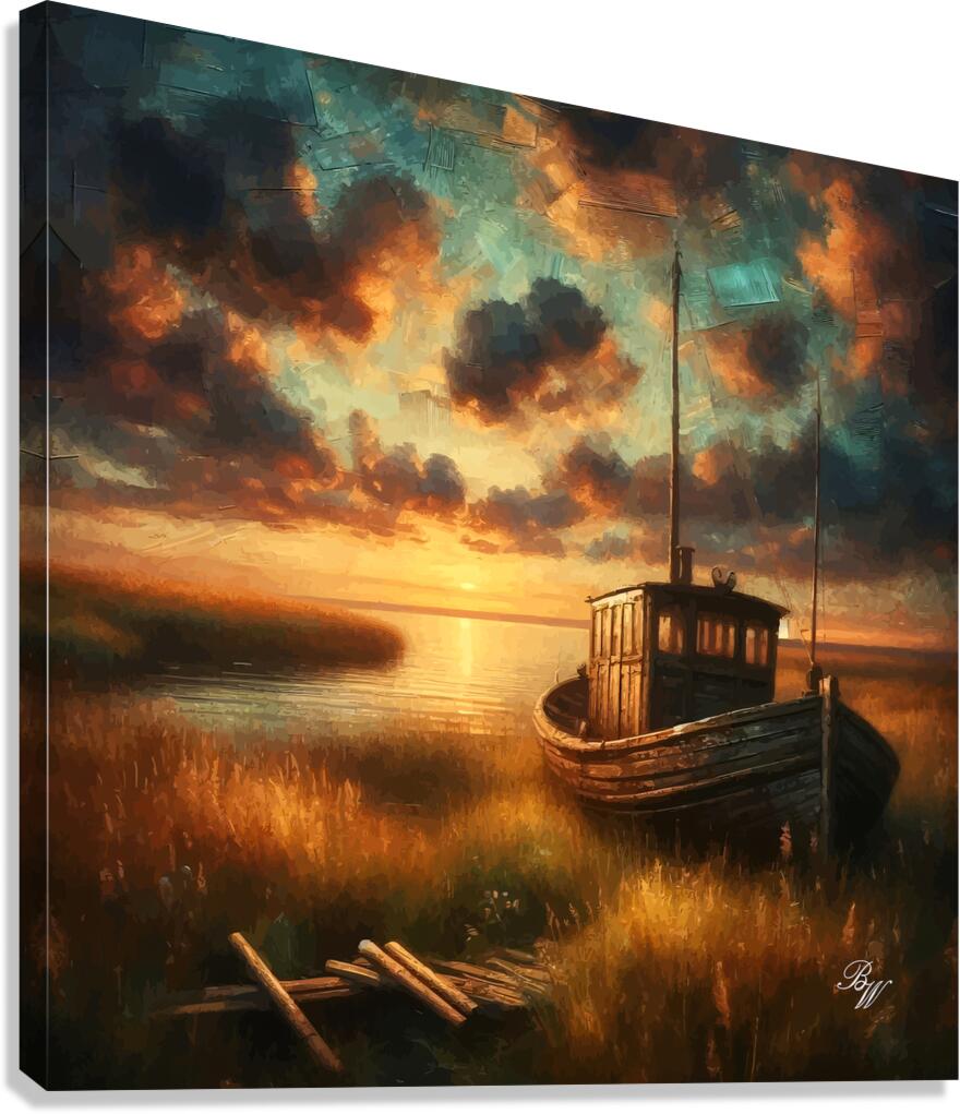 Sunset Mooring  Canvas Print