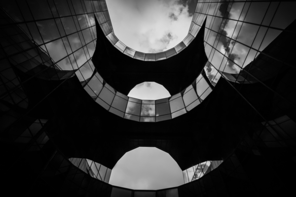 Batman Building - Black & White by Milton Cogheil