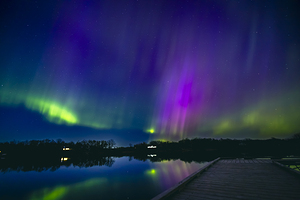 Northern Lights by the Dock
