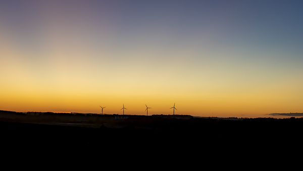 Wind Turbines at Sunset Print