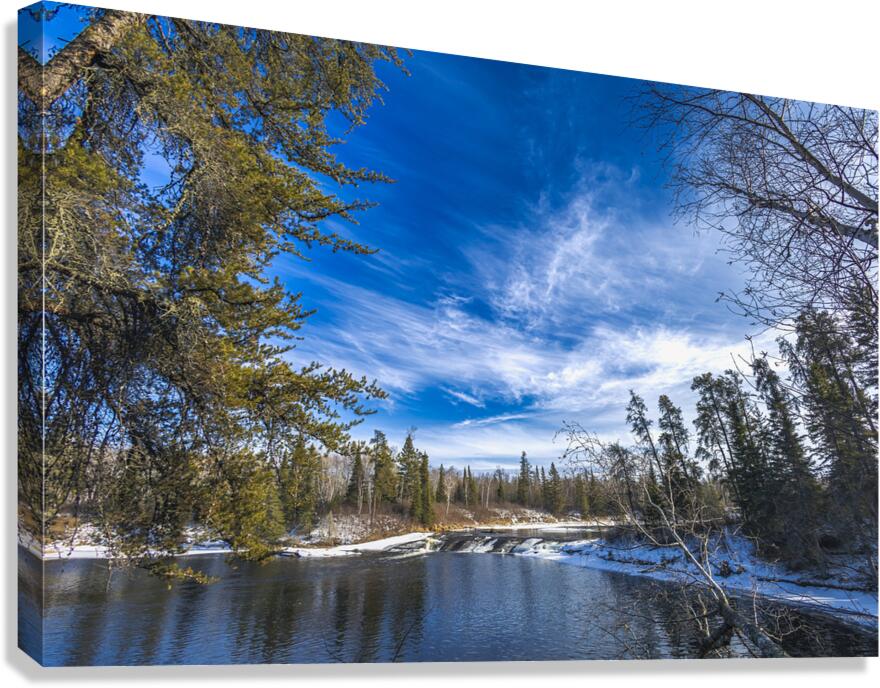 Winter at Pine Point Rapids Canvas Print