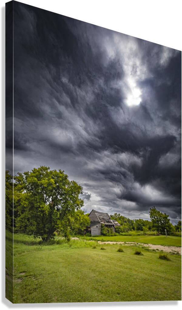 Old Barn on a Stormy Day Canvas Print