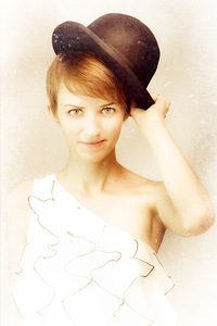 Vintage Portrait In Bowler Hat