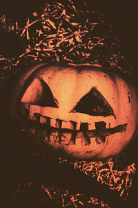 Vintage horror pumpkin head