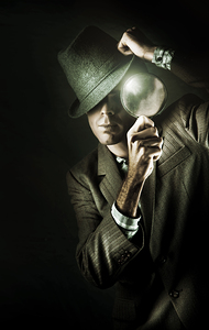 Vintage Undercover Spy On Dark Background