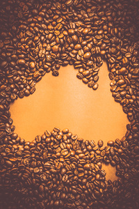 Roasted Australian coffee beans background