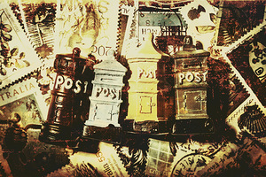 The vintage postage card