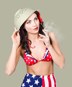 Smoking hot American military pin-up girl