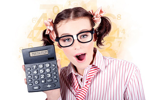 Education Math Tutor Holding Numbers Calculator
