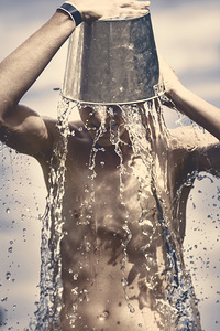 Young man having fun on a tropical summer holiday