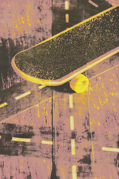 Vintage skateboard ruling the road by Jorgo