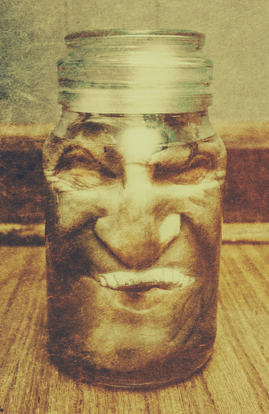 Vintage halloween horror jar Print