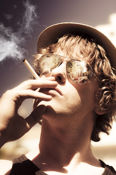 Dude Smoking Cigarette Print