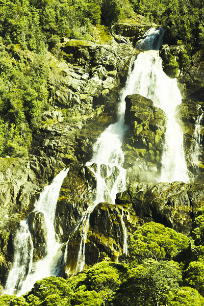 Rocky mountain waterfall by Jorgo