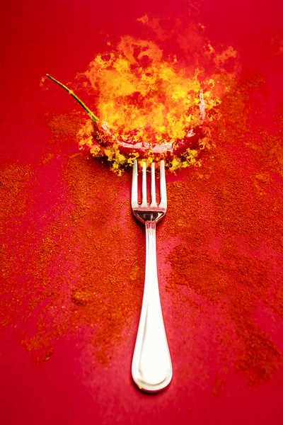 Forking hot food by Jorgo