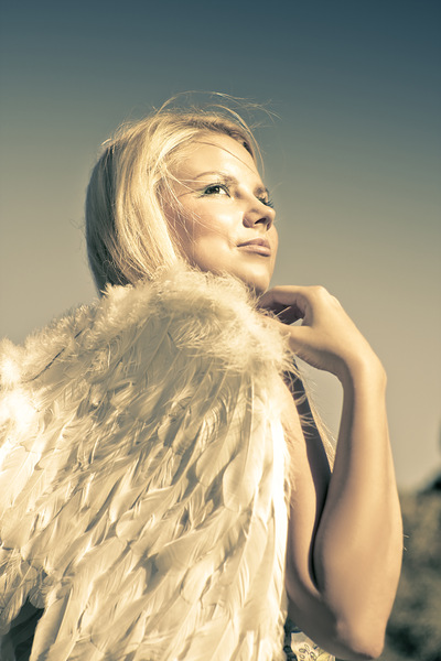 Golden Angel Looking To The Heavens by Jorgo