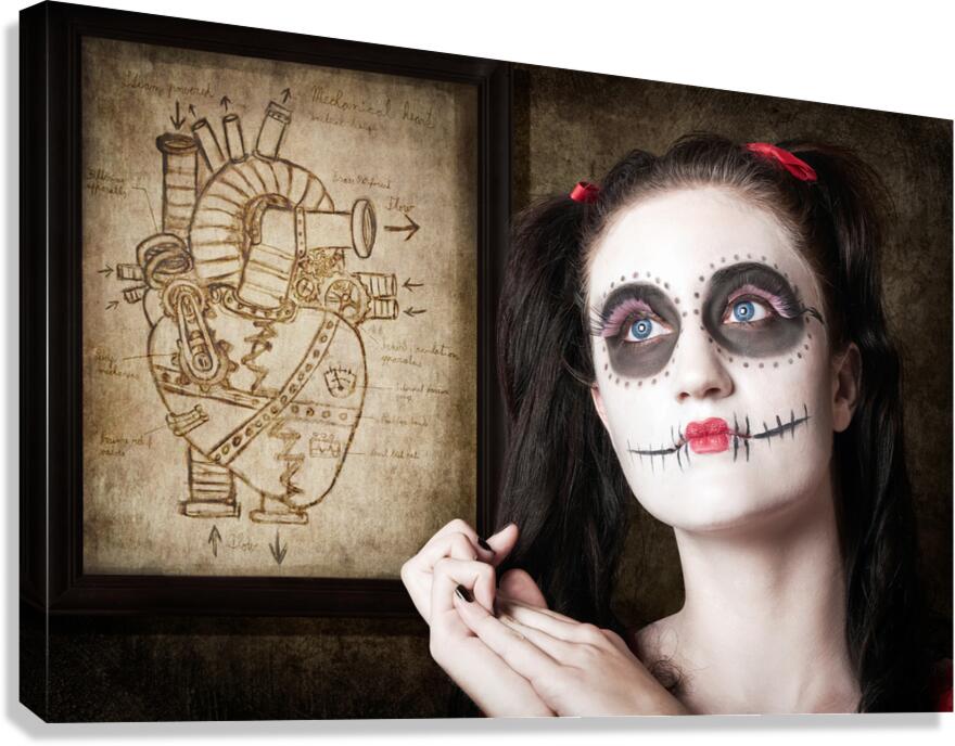 Sugar skull mechanical romance Canvas Print
