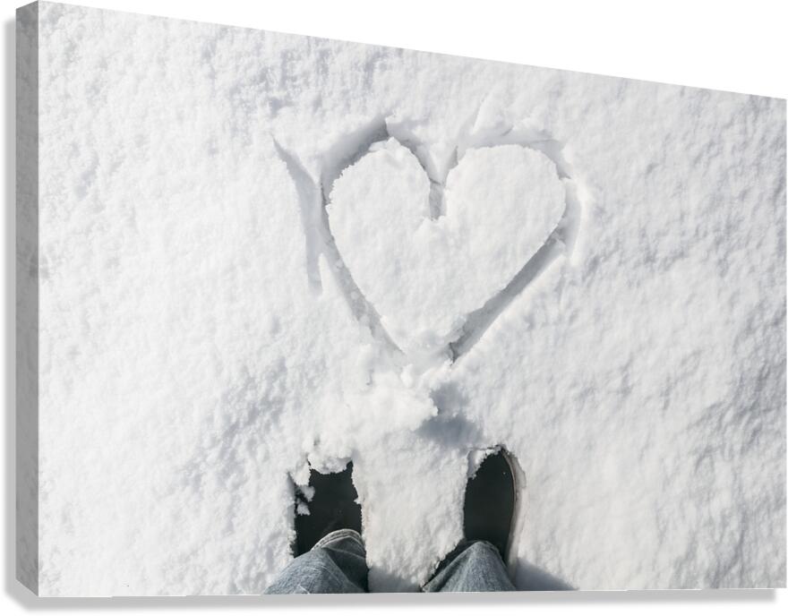 Romantic snow vacation Canvas Print